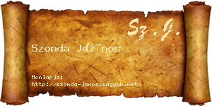 Szonda János névjegykártya